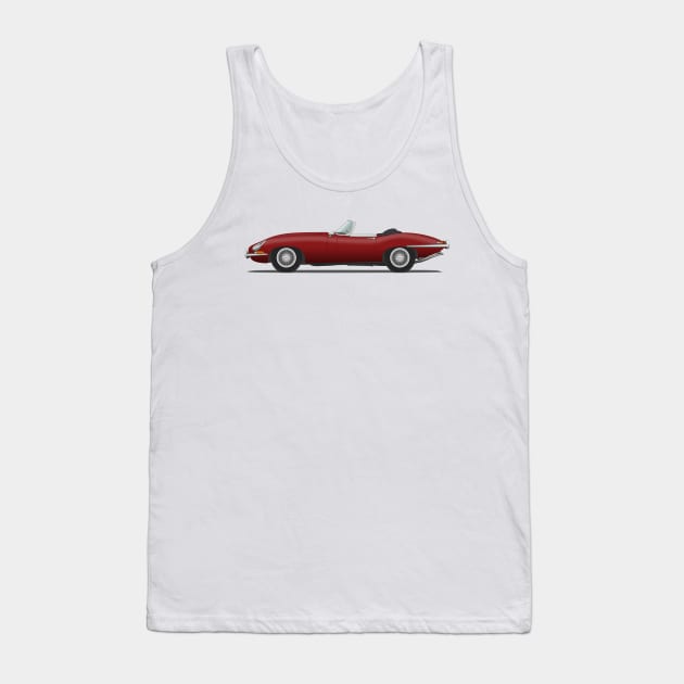 Jaguar E Type Roadster Maroon Tank Top by SteveHClark